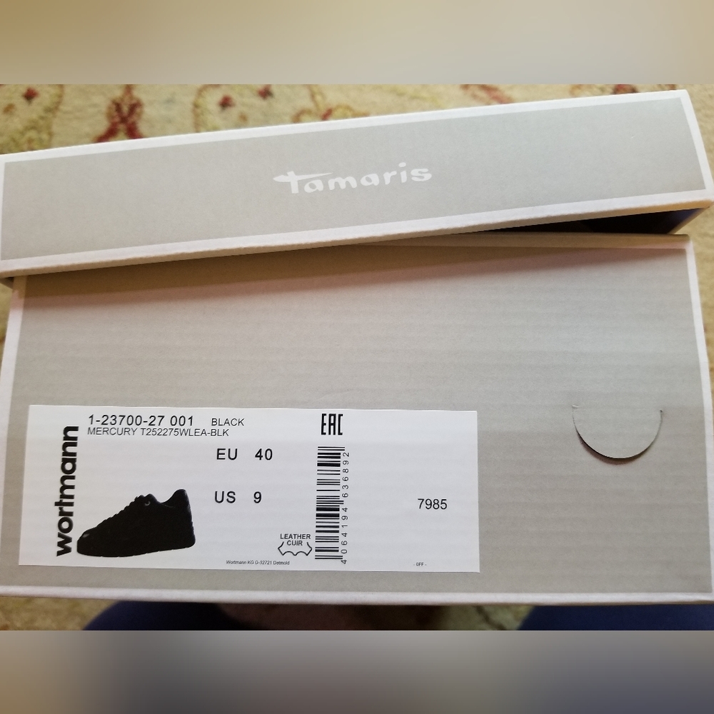 🌸Tamaris Black Mercury women sneakers. Size EU40/US9. New with tag.🍂 - Picture 2 of 6
